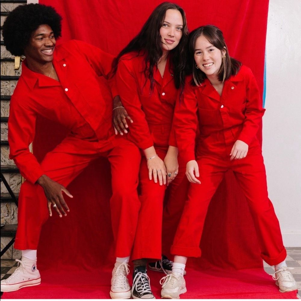 Big Bud Press Long Sleeve Red Orange Jumpsuit